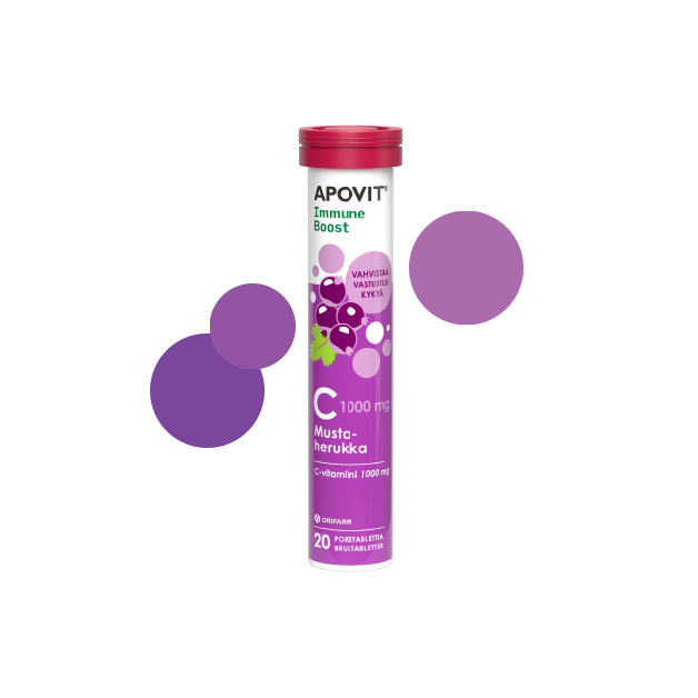 Apovit Immune Boost C-vitamiiniporetabletti mustaherukka (1)
