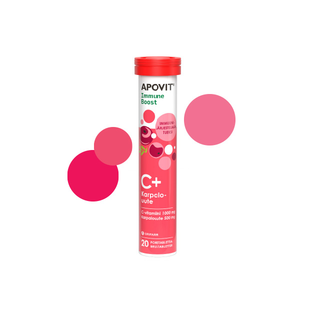 Apovit Immune Boost C-vitamiini- ja karpalouuteporetabletti